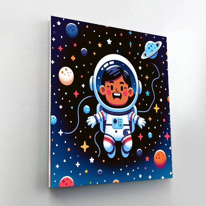 Astronaut's Starry Adventure Paint By Numbers Art