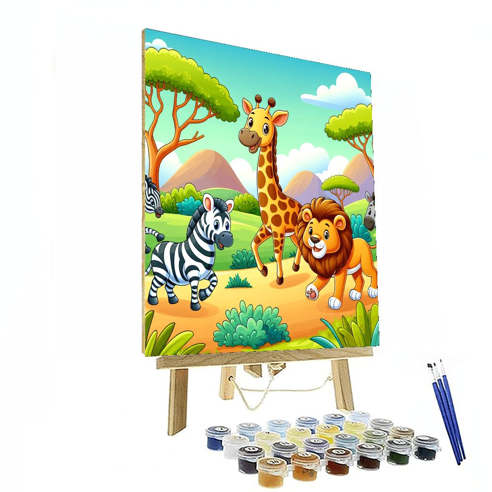 Friendly Safari Adventure Paint By Numbers