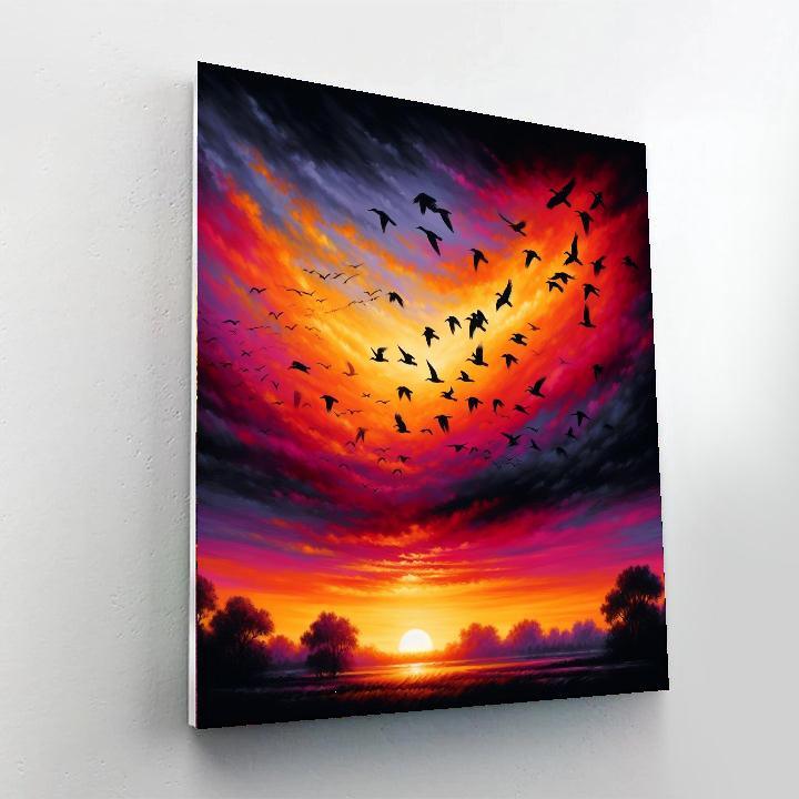 Serenade Of Sunset Birds Paint By Numbers
