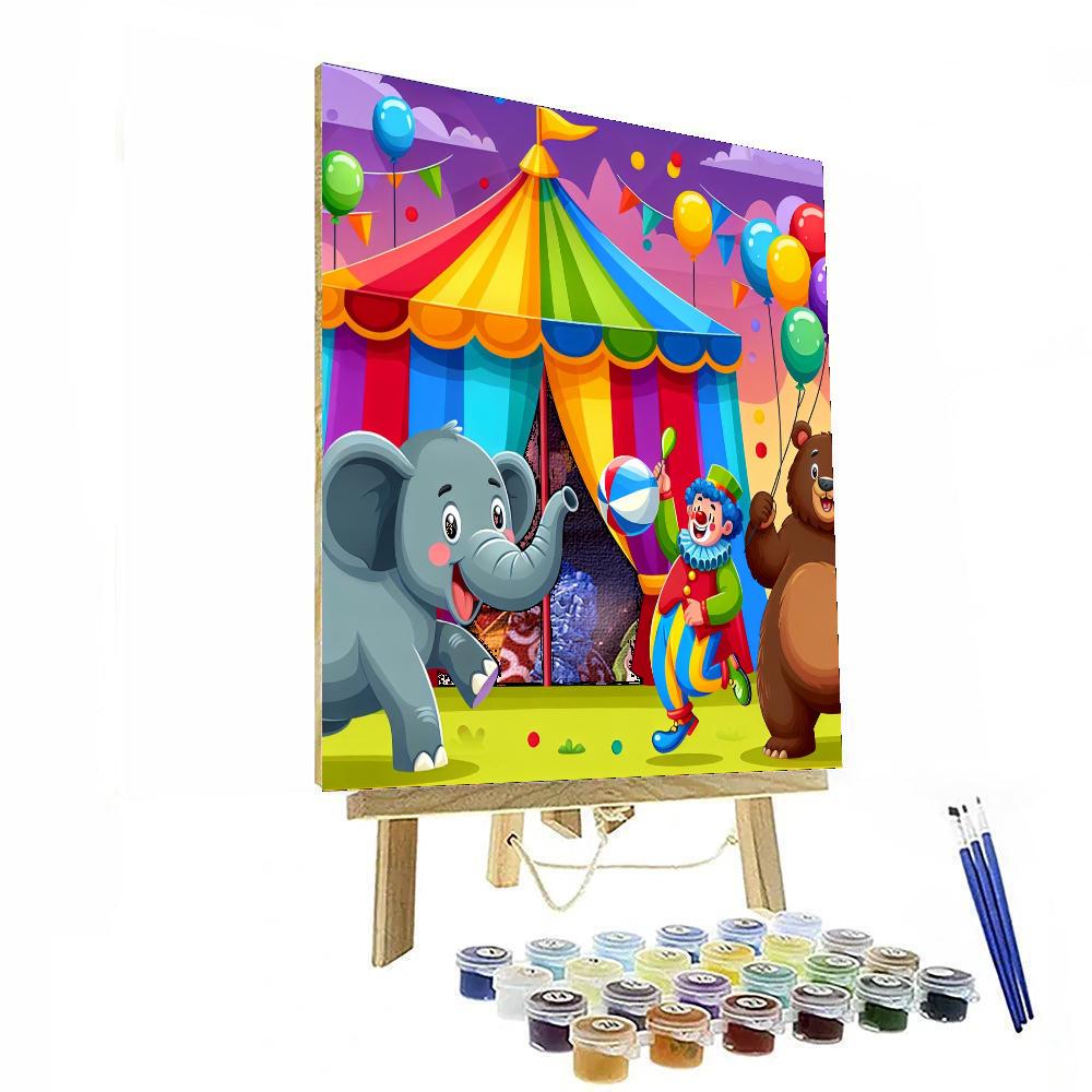 Delightful Circus Animals DIY Paint By Numbers