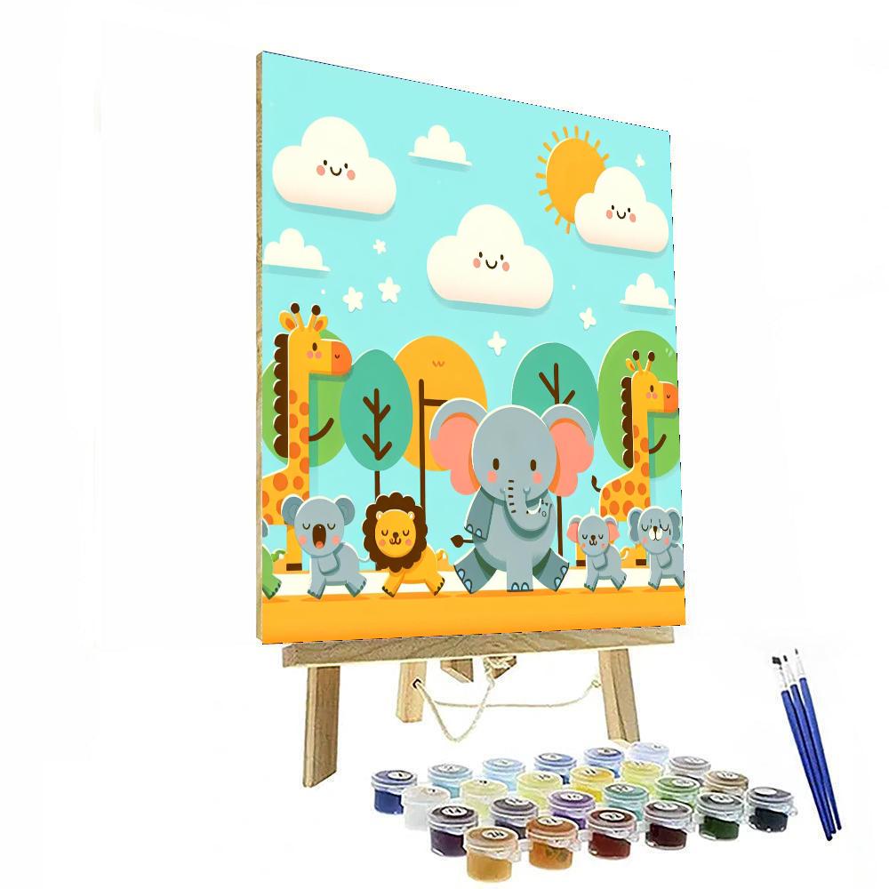 The Joyful Animal Parade DIY Paint By Numbers