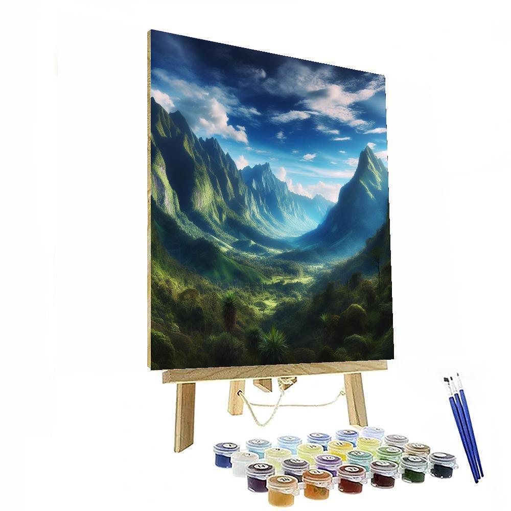 Mountain Valley Serenity Paint By Numbers Art