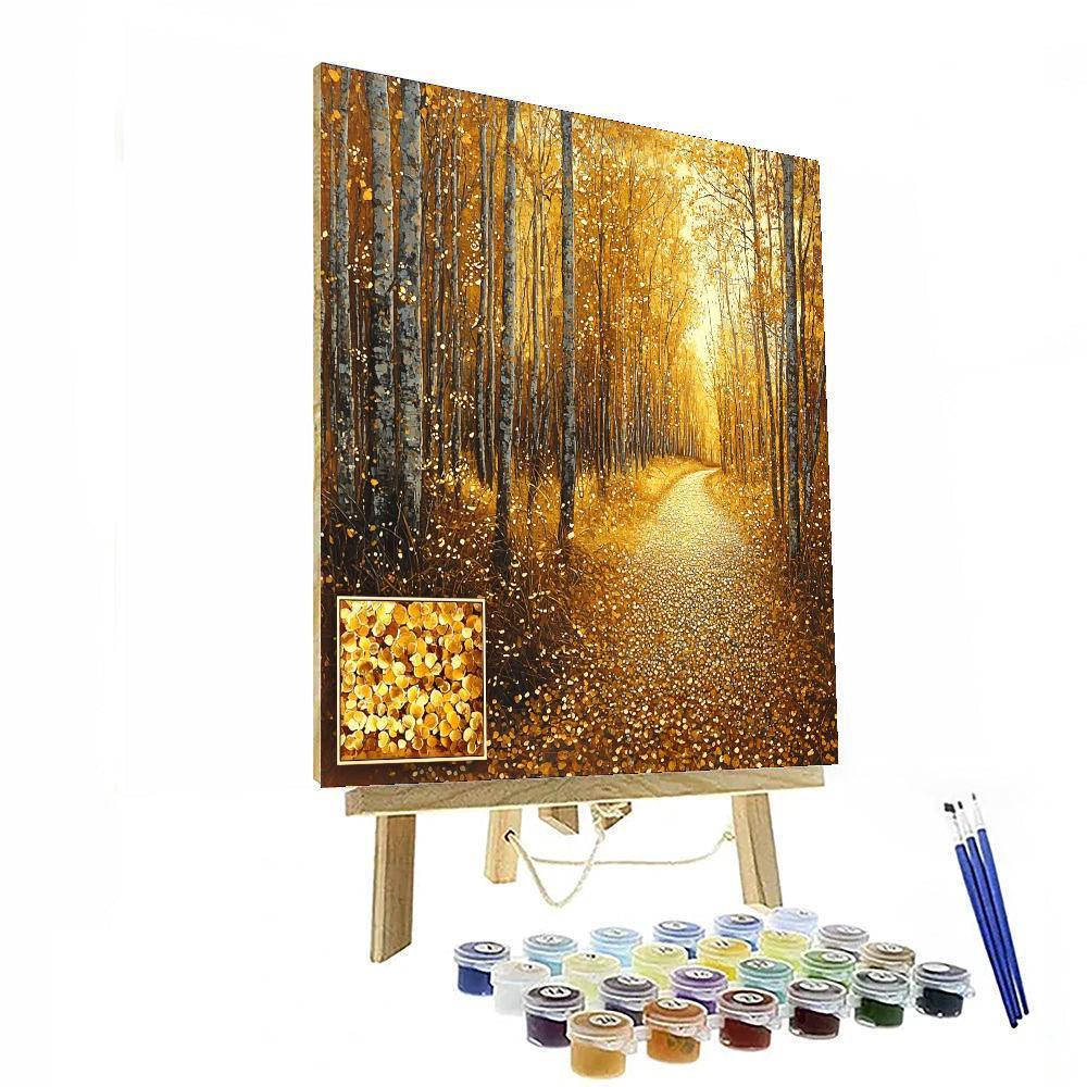 Gustav Klimt Inspired Klimt's Whispering Leaves  Numbered Painting Kits