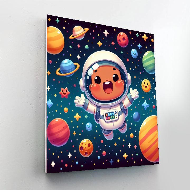Starlit Cosmic Voyage Number Painting