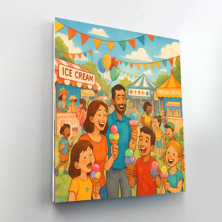 World's Largest Ice Cream Festival - Usa Painting By Numbers Kit