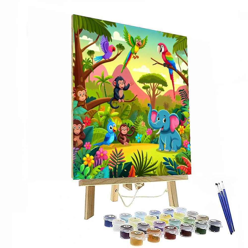 Jungle Expedition Explorers Paint By Numbers Art