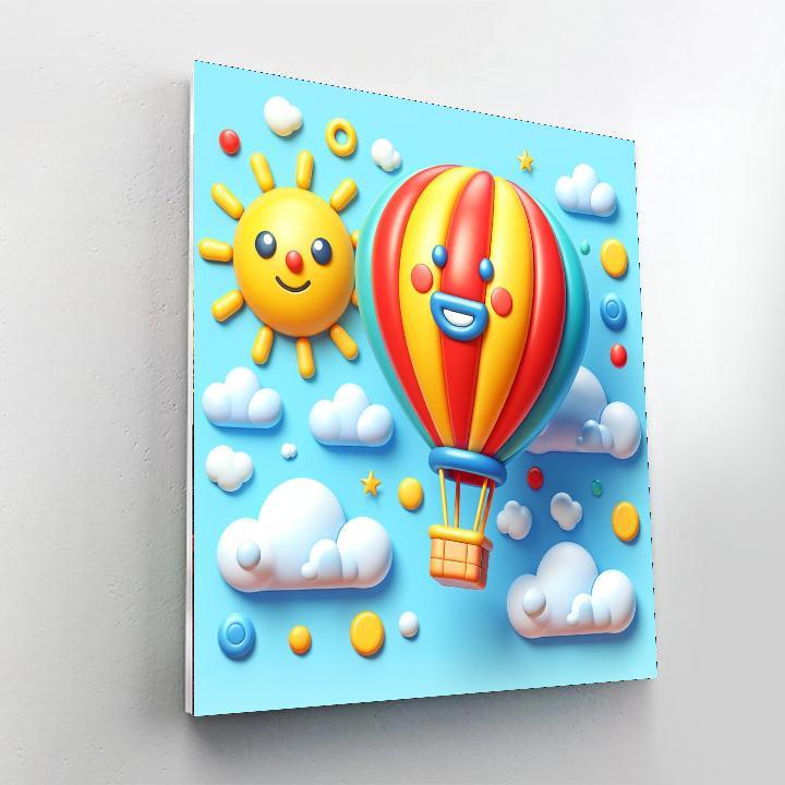 Cheerful Hot Air Balloon Paint By Numbers Art