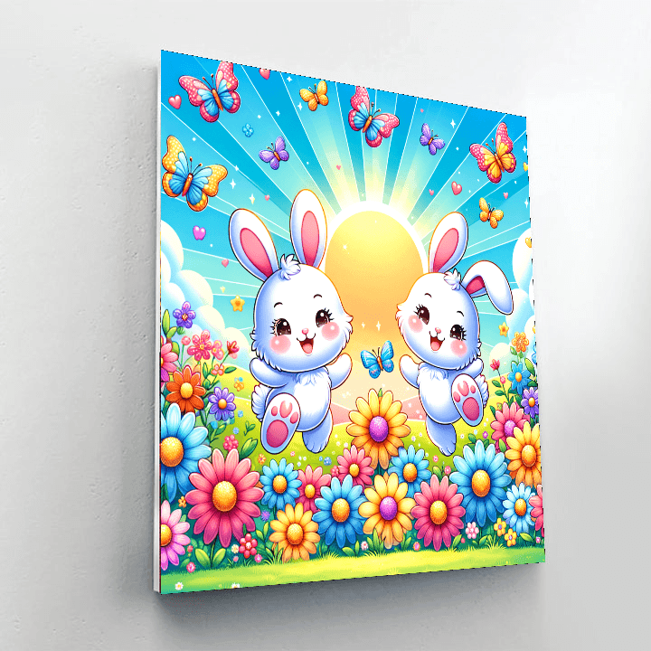 Playful Bunnies DIY Paint By Numbers