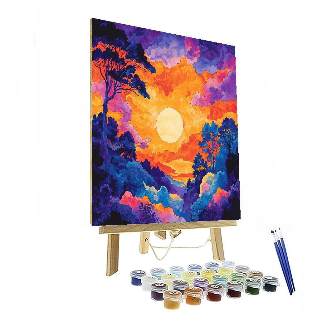 Marc Chagall Inspired Surreal Sunset  DIY Paint By Numbers