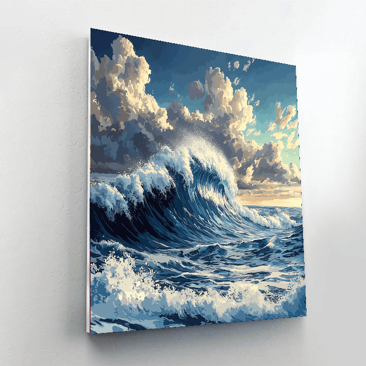 Katsushika Hokusai Inspired Mythical Ocean Waves  Paint By Numbers Art