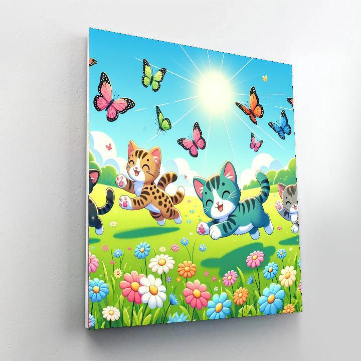 Playful Kitten Parade Painting Number Kit
