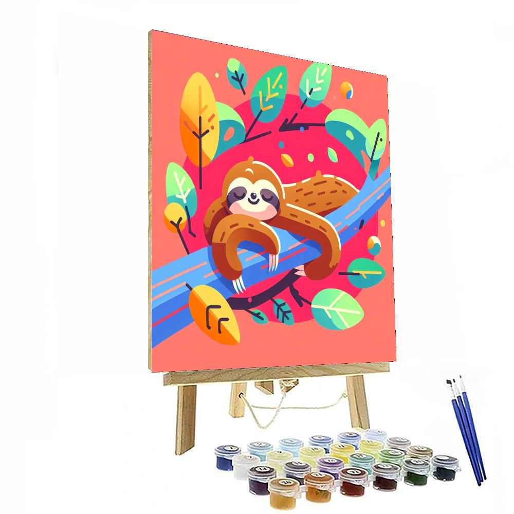 Sloth Silhouette Siesta Paint By Numbers