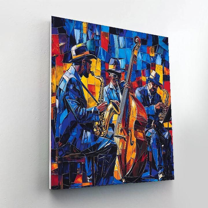 Romare Bearden Inspired Joyful Jazz  Number Painting