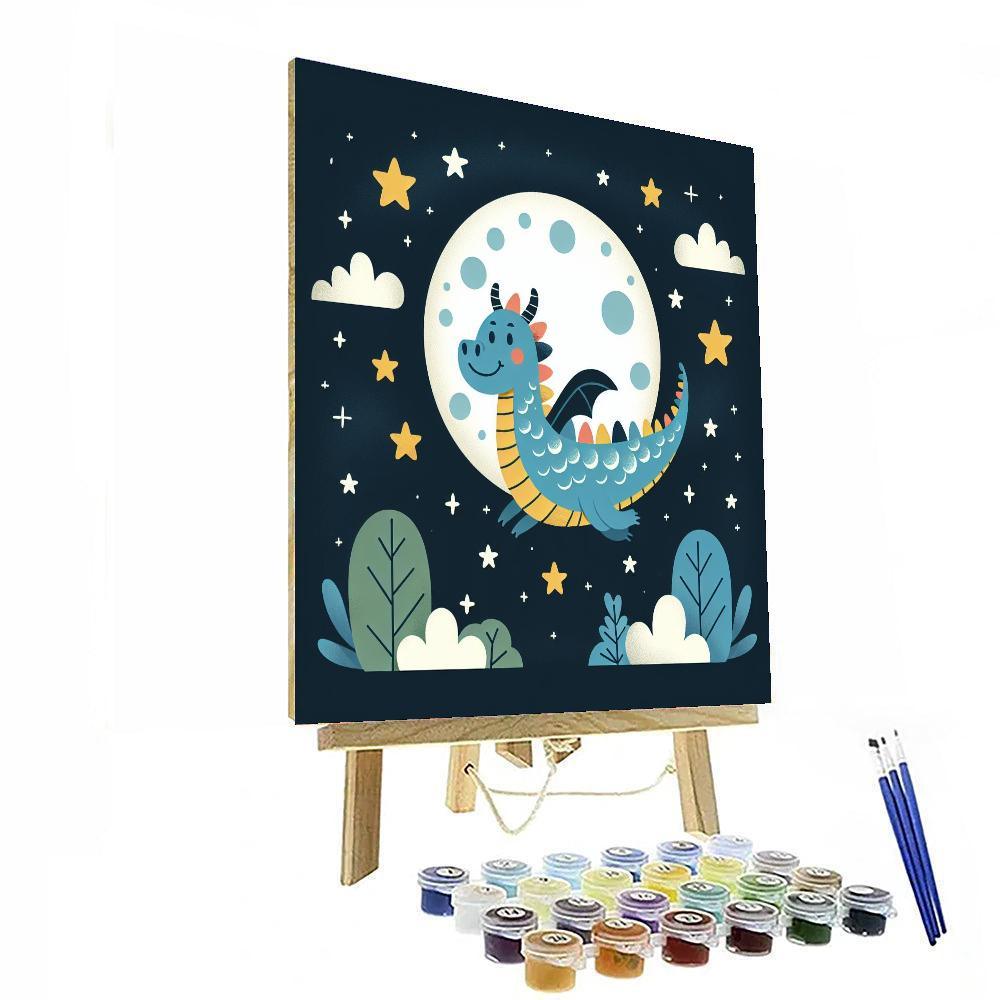 Mystical Moonlit Dragon Numbered Painting Kits
