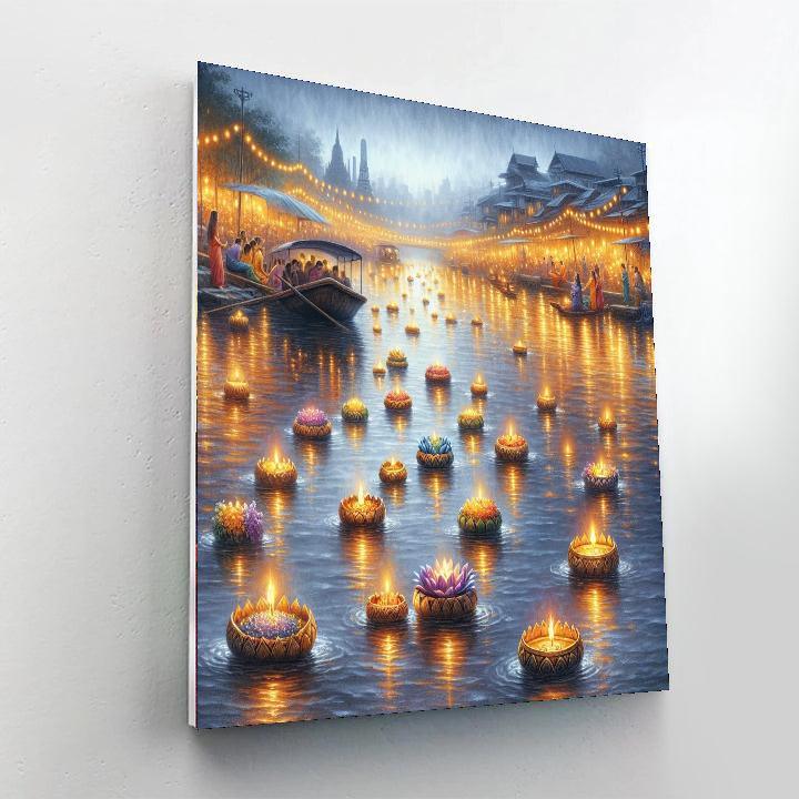 Loi Krathong - Bangkok Number Painting