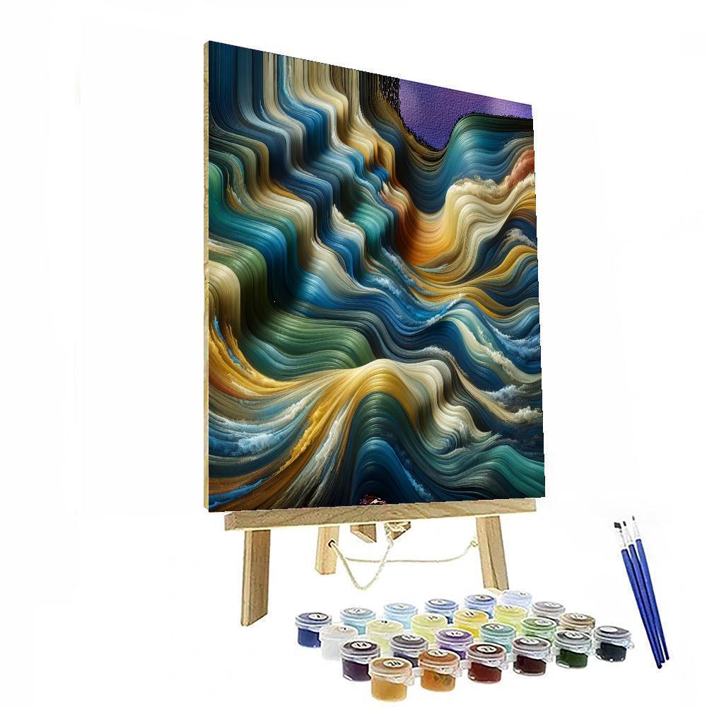 Artistic Abstract Waves Paint By Color