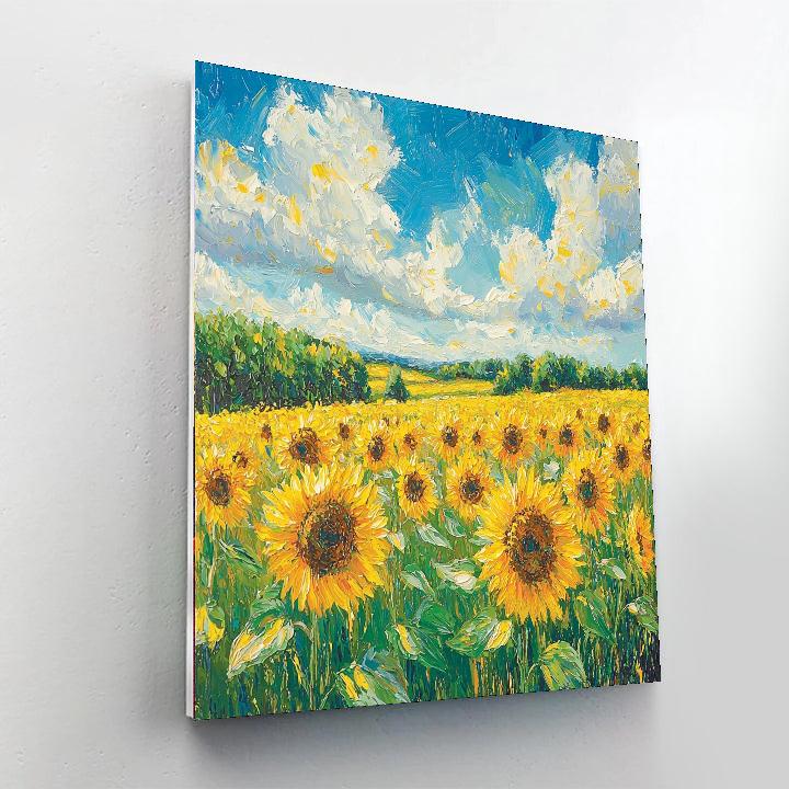 Vincent Van Gogh Inspired Fields Of Sunflowers  Number Painting