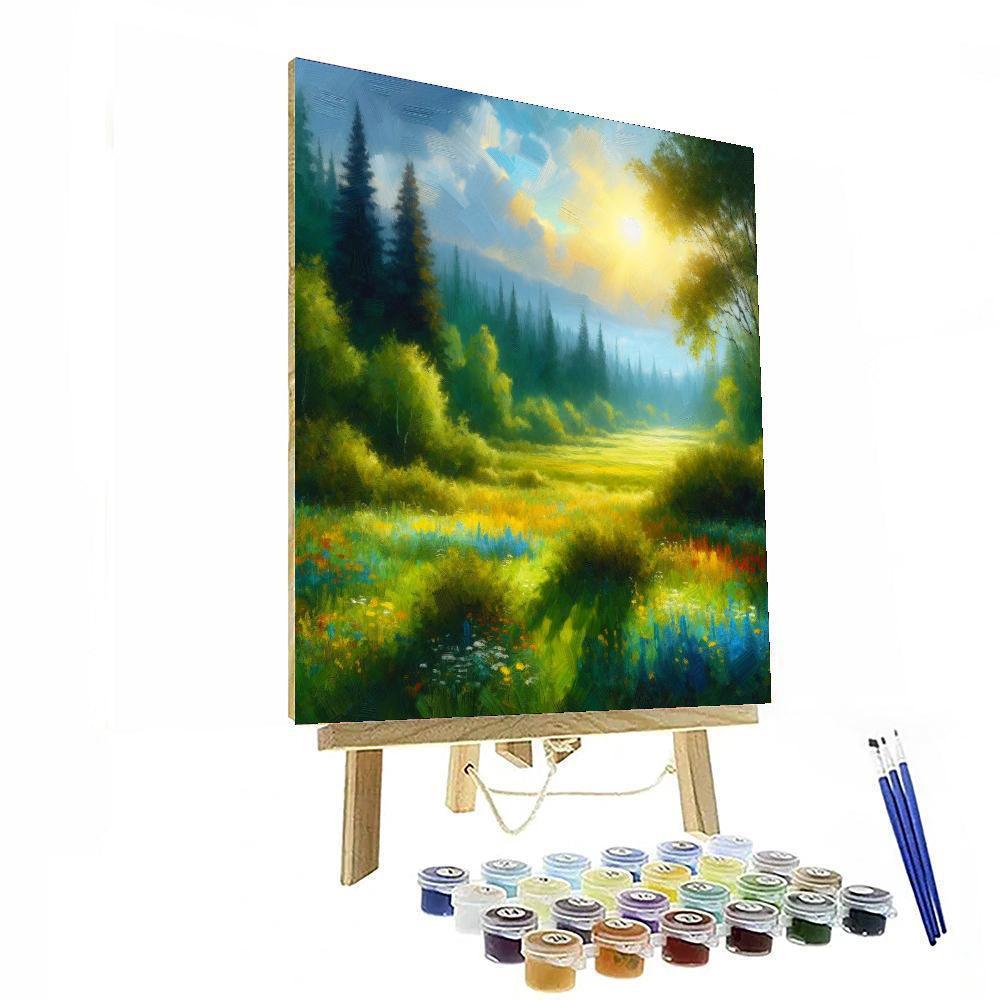 Sunlit Meadow Scenery Paint By Numbers Kits