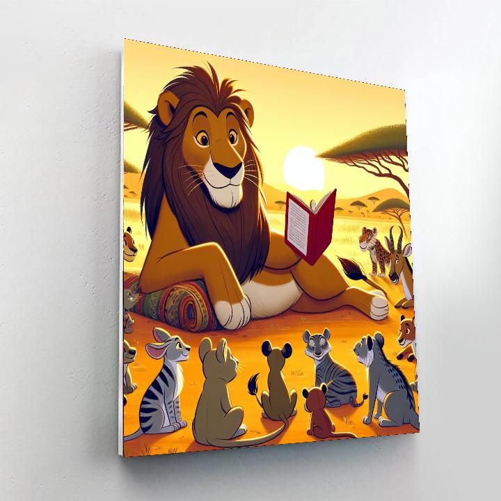 Safari Storyteller Lion Number Painting