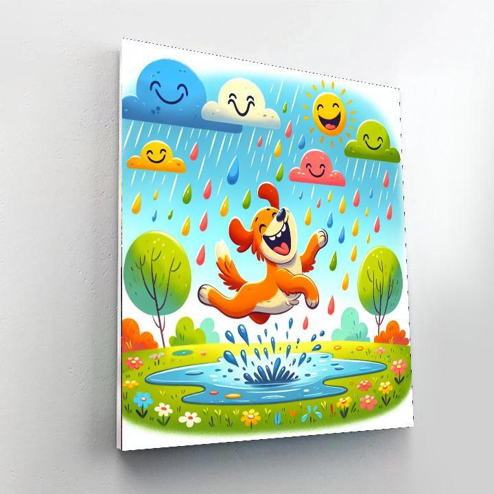 Joyful Rainy Days Painting Number Kit