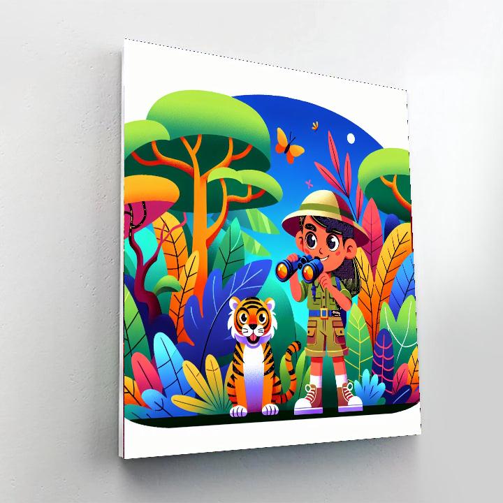 Safari Jungle Rescue Painting Number Kit