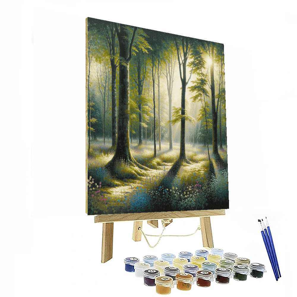 Serene Forest Retreat Number Painting
