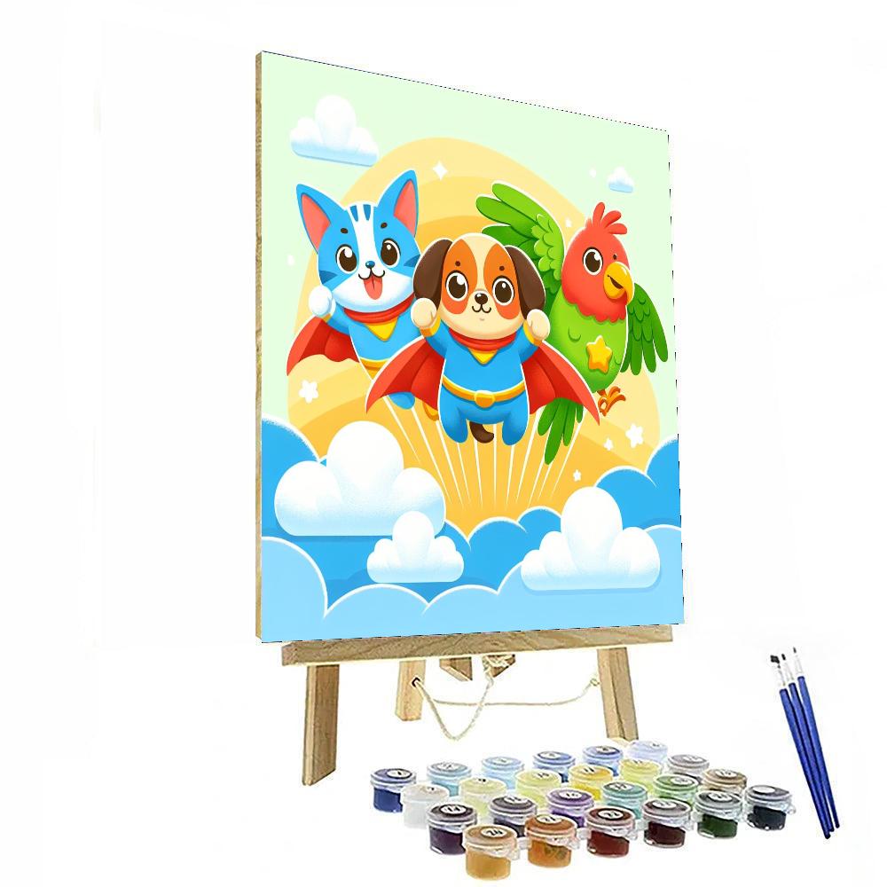 Superhero Pets Unite Paint By Numbers