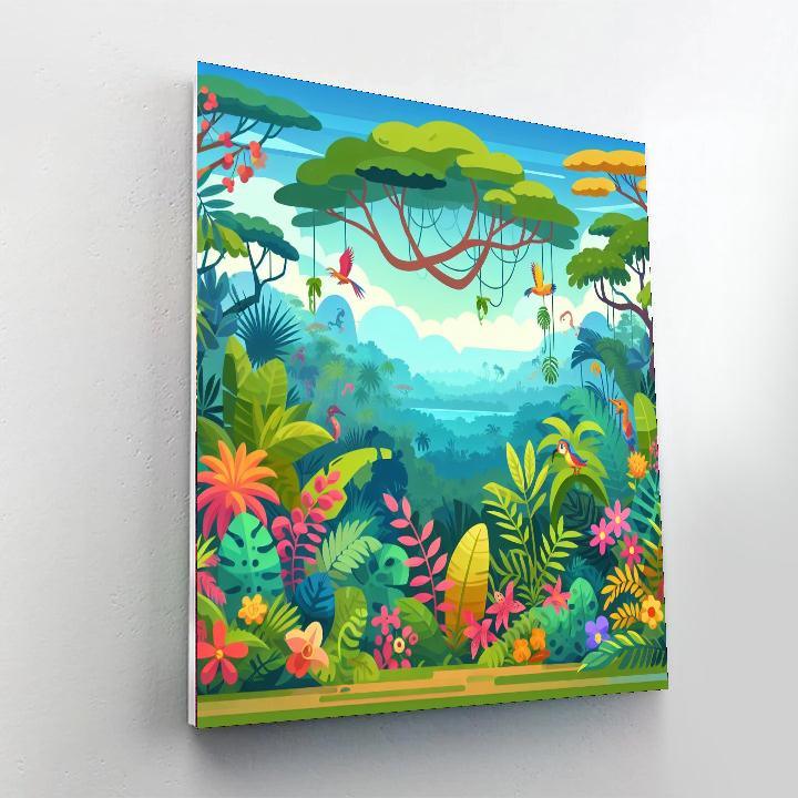 Tropical Rainforest Walk Number Painting