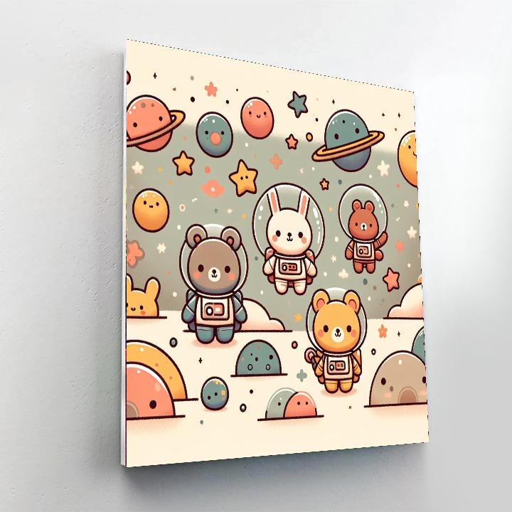 Cosmic Critter Voyage Paint By Numbers Art