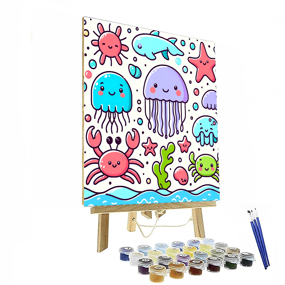 Sweet Sea Creatures Paint By Numbers Art