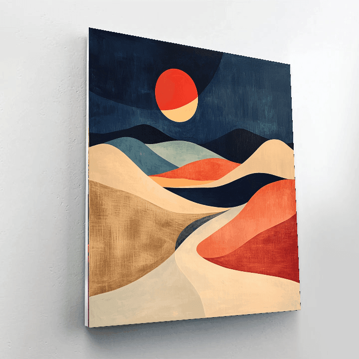 Wassily Kandinsky Inspired Abstract Desert Mirage  Paint By Color