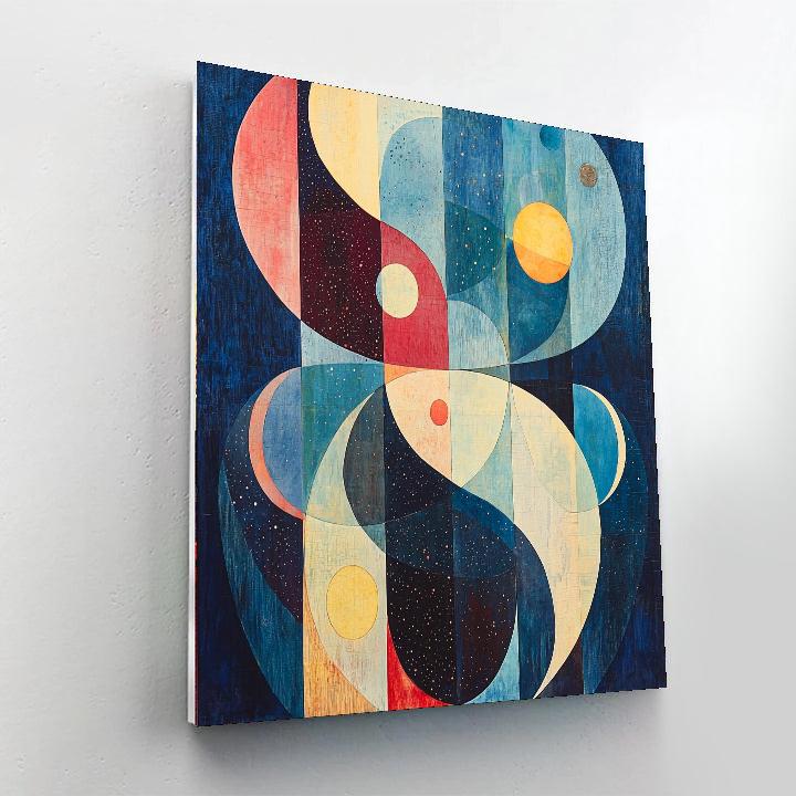 Paul Klee Inspired Whimsical Cosmos Harmony  Number Painting