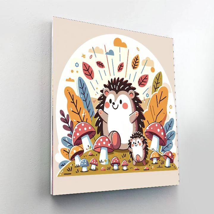 Happy Hedgehog Habitat Numbered Painting Kits