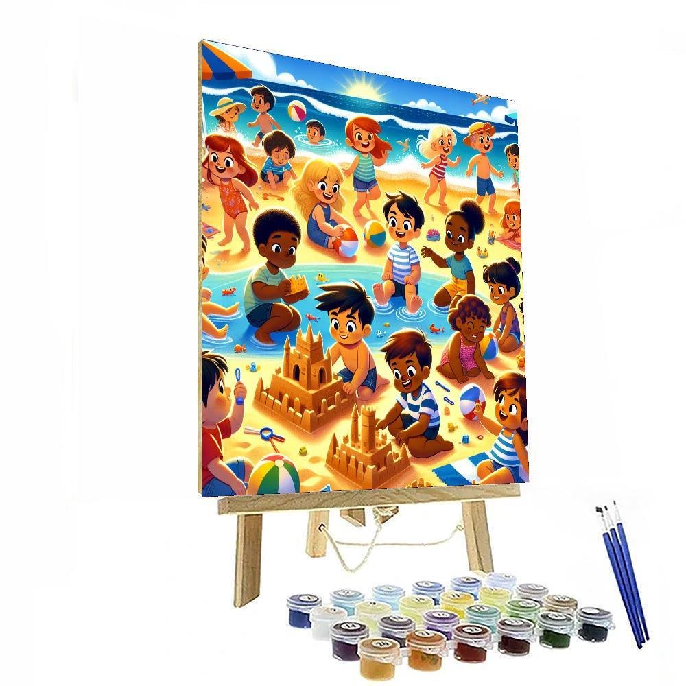 Sun-kissed Beach For Kids Numbered Painting Kits