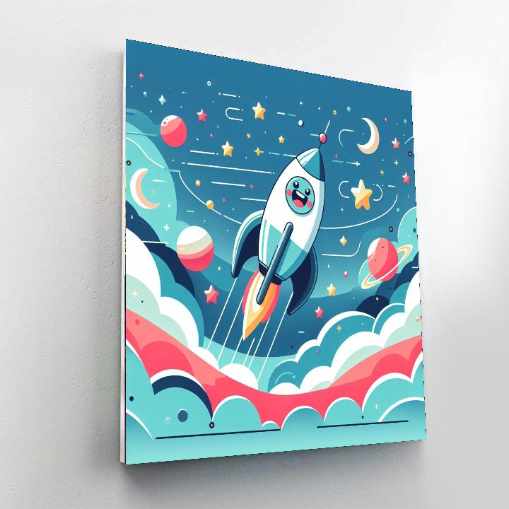 Fun Space Rocket DIY Paint By Numbers