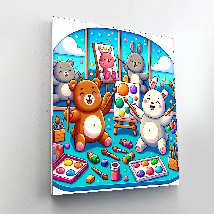 Whimsical Animal Artists Paint By Numbers Art