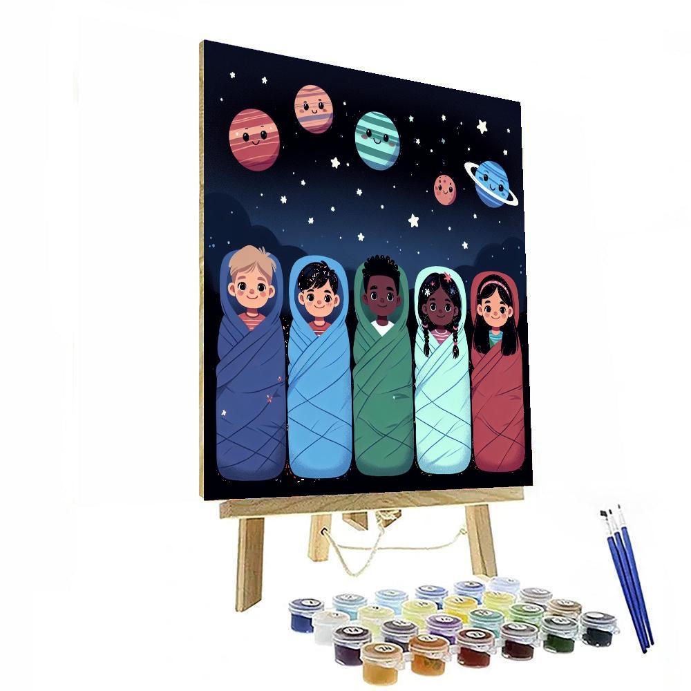 Space Slumber Party Number Painting