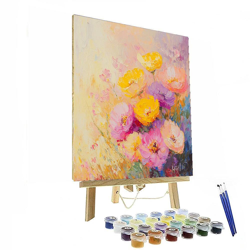 Leonardo Da Vinci Inspired Whimsical Blooms  DIY Paint By Numbers