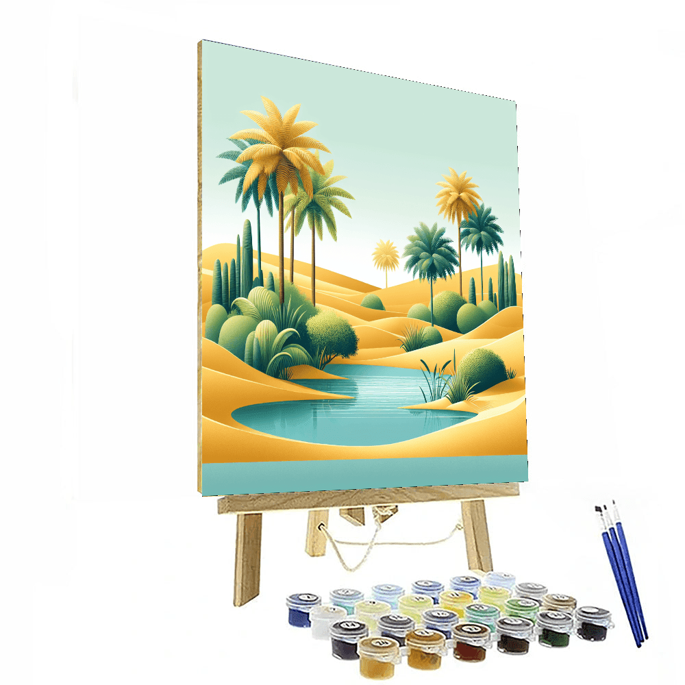 Meditative Desert Oasis Number Painting