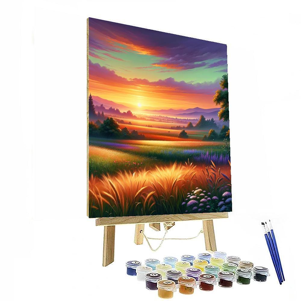 Tranquil Sunset Over Fields - DIY Painting By Numbers Kit – Artistry Rack
