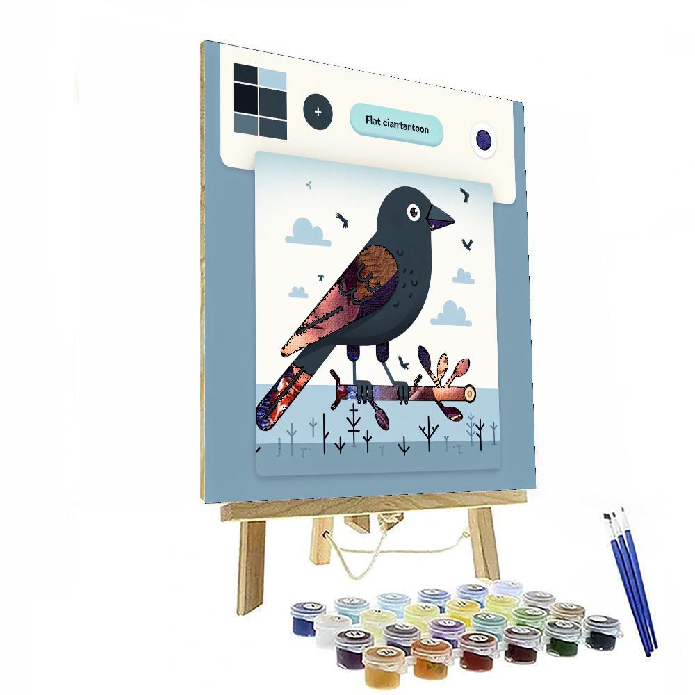 Jovial Jackdaw Paint By Numbers Art
