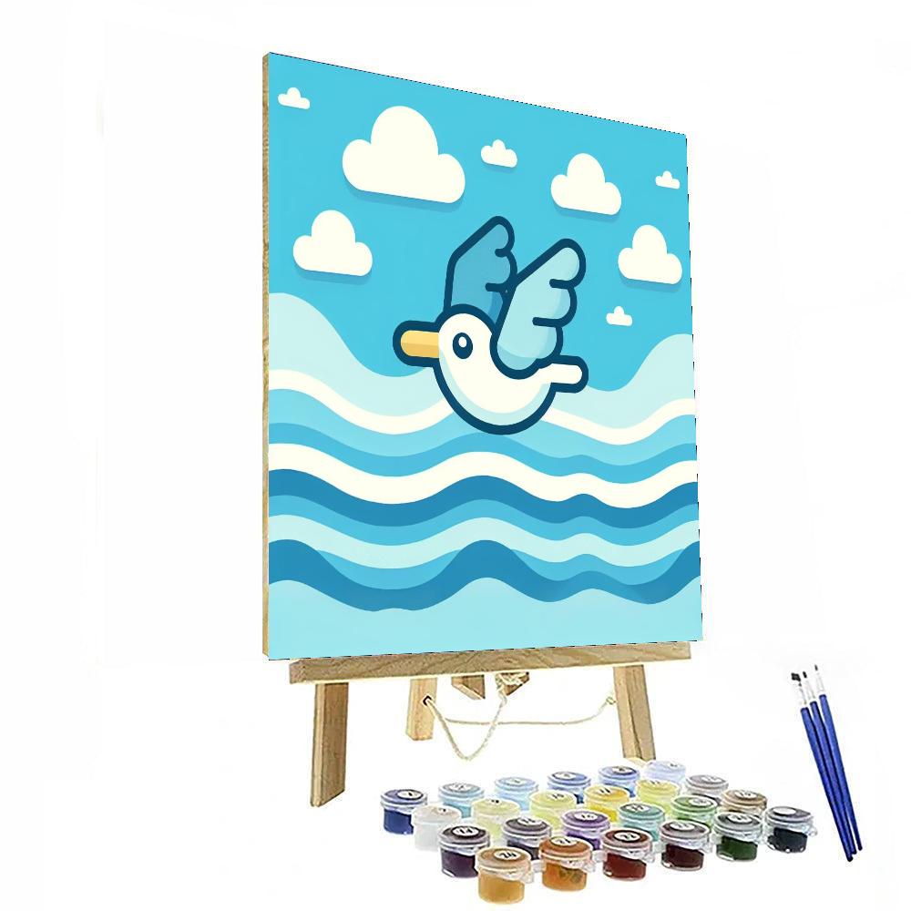 Spirited Seagull Soar Painting Number Kit