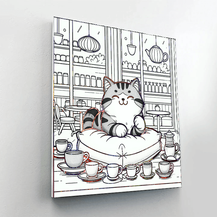 Charming Cat Café DIY Paint By Numbers