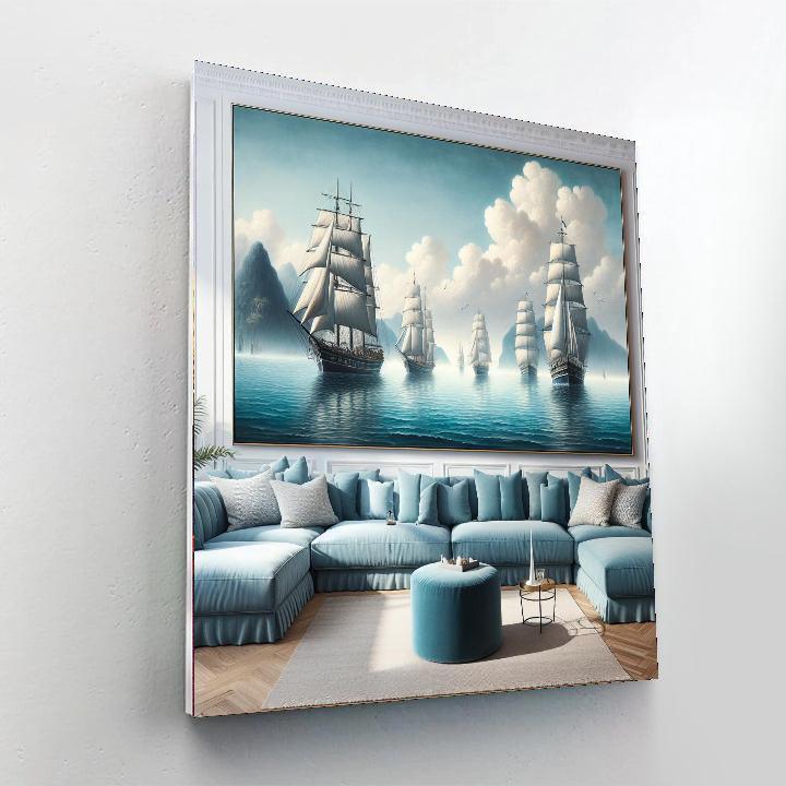 Classic Ocean Sailboats DIY Paint By Numbers