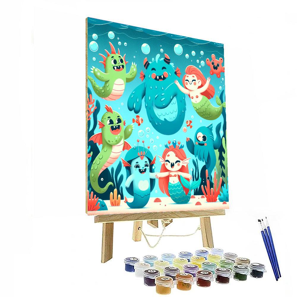 Friendly Sea Monsters Tale Paint By Numbers Art