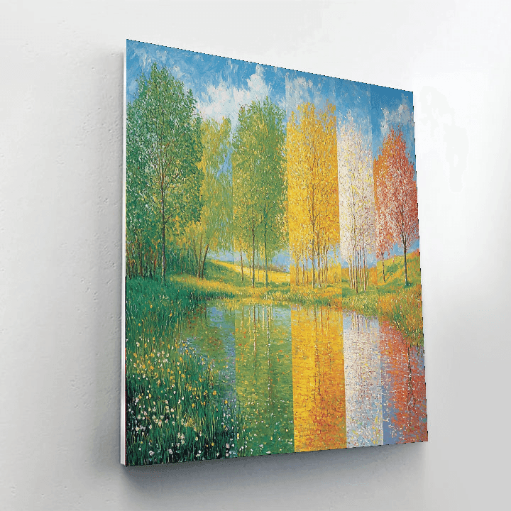 Claude Monet Inspired Dance Of Seasons  Paint By Numbers Art