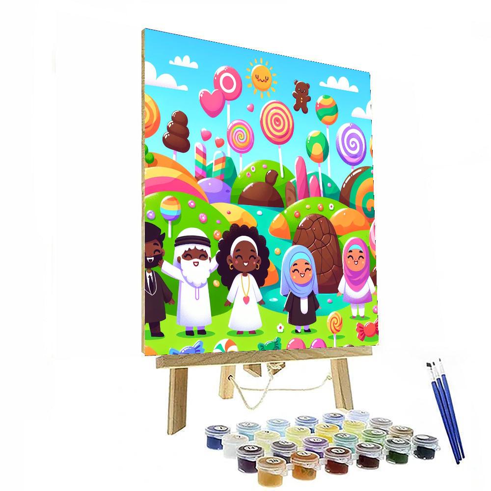 Colorful Candy Land Adventure Paint By Numbers Art
