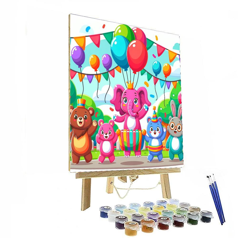 The Playful Animal Parade DIY Paint By Numbers