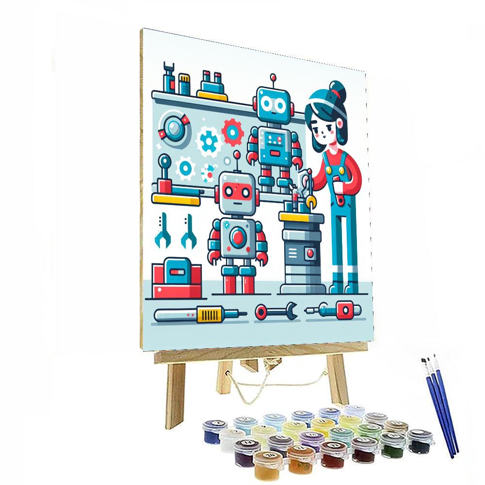 Robo Repair Shop DIY Paint By Numbers