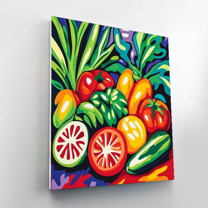 Henri Matisse Inspired Vegetable Medley Delight  Number Painting
